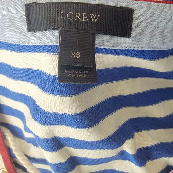 J crew Striped Lace Up Maxi Dress 3/4 Sleeve Multi Color Size XS - Picture 8 of 8